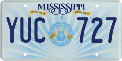 MS license plate YUC727