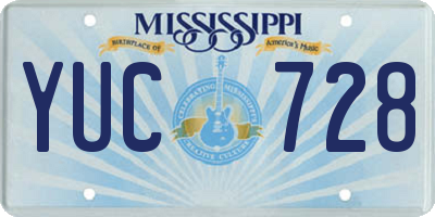 MS license plate YUC728