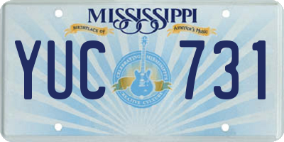 MS license plate YUC731
