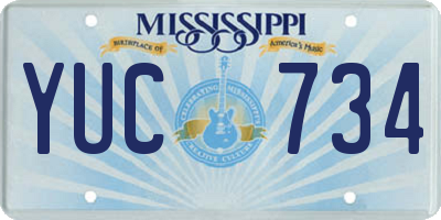 MS license plate YUC734