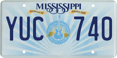MS license plate YUC740