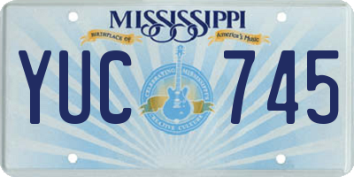 MS license plate YUC745