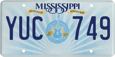 MS license plate YUC749
