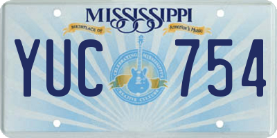 MS license plate YUC754