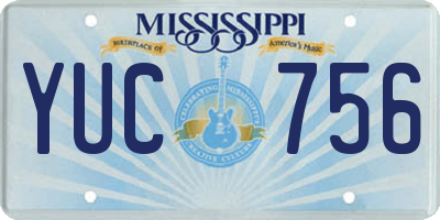 MS license plate YUC756