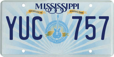MS license plate YUC757