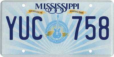 MS license plate YUC758