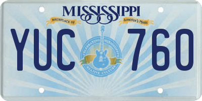 MS license plate YUC760