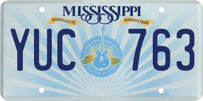 MS license plate YUC763