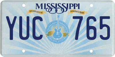 MS license plate YUC765
