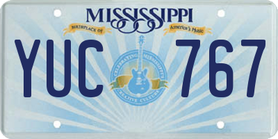 MS license plate YUC767