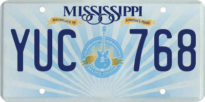 MS license plate YUC768