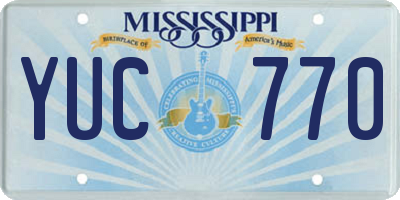 MS license plate YUC770