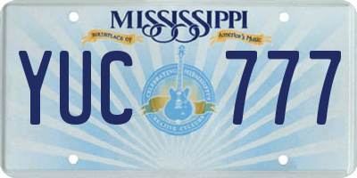 MS license plate YUC777