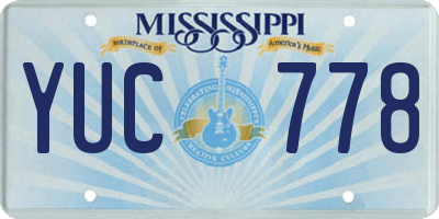 MS license plate YUC778