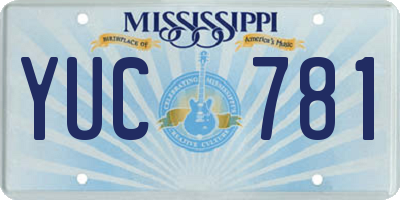 MS license plate YUC781