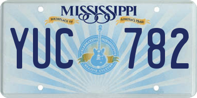 MS license plate YUC782