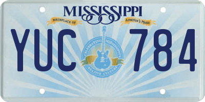 MS license plate YUC784