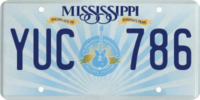 MS license plate YUC786