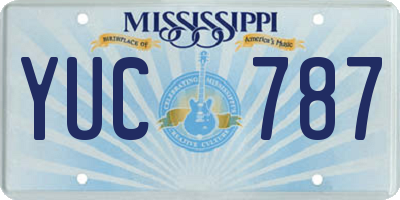 MS license plate YUC787