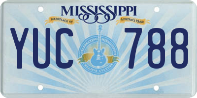 MS license plate YUC788