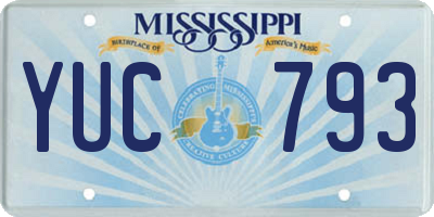 MS license plate YUC793