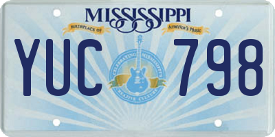 MS license plate YUC798