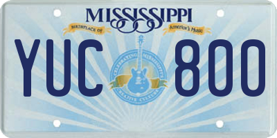 MS license plate YUC800