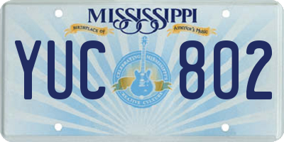 MS license plate YUC802