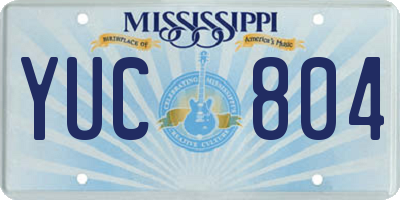 MS license plate YUC804