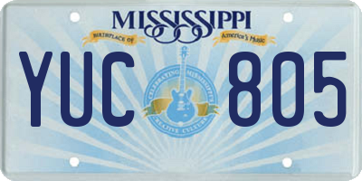 MS license plate YUC805
