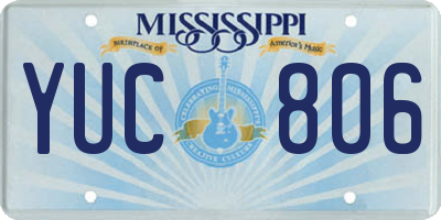 MS license plate YUC806