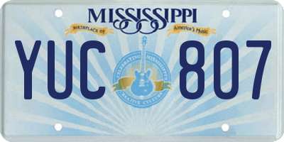 MS license plate YUC807