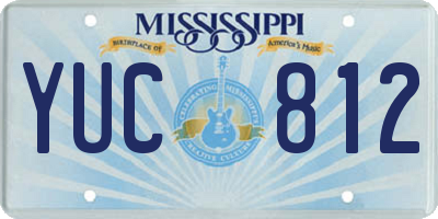MS license plate YUC812