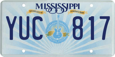 MS license plate YUC817