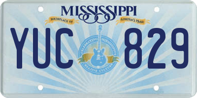 MS license plate YUC829