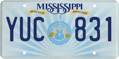 MS license plate YUC831