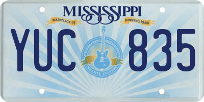 MS license plate YUC835