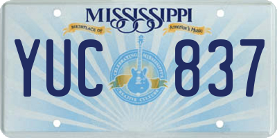 MS license plate YUC837