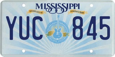 MS license plate YUC845