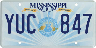 MS license plate YUC847