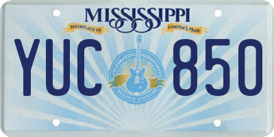 MS license plate YUC850