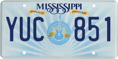 MS license plate YUC851