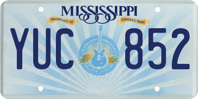 MS license plate YUC852