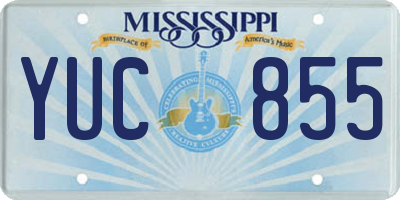 MS license plate YUC855