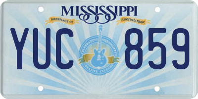 MS license plate YUC859