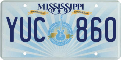 MS license plate YUC860