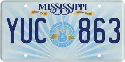 MS license plate YUC863