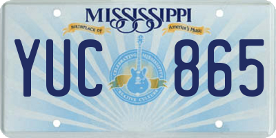 MS license plate YUC865