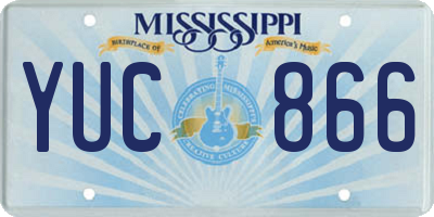MS license plate YUC866